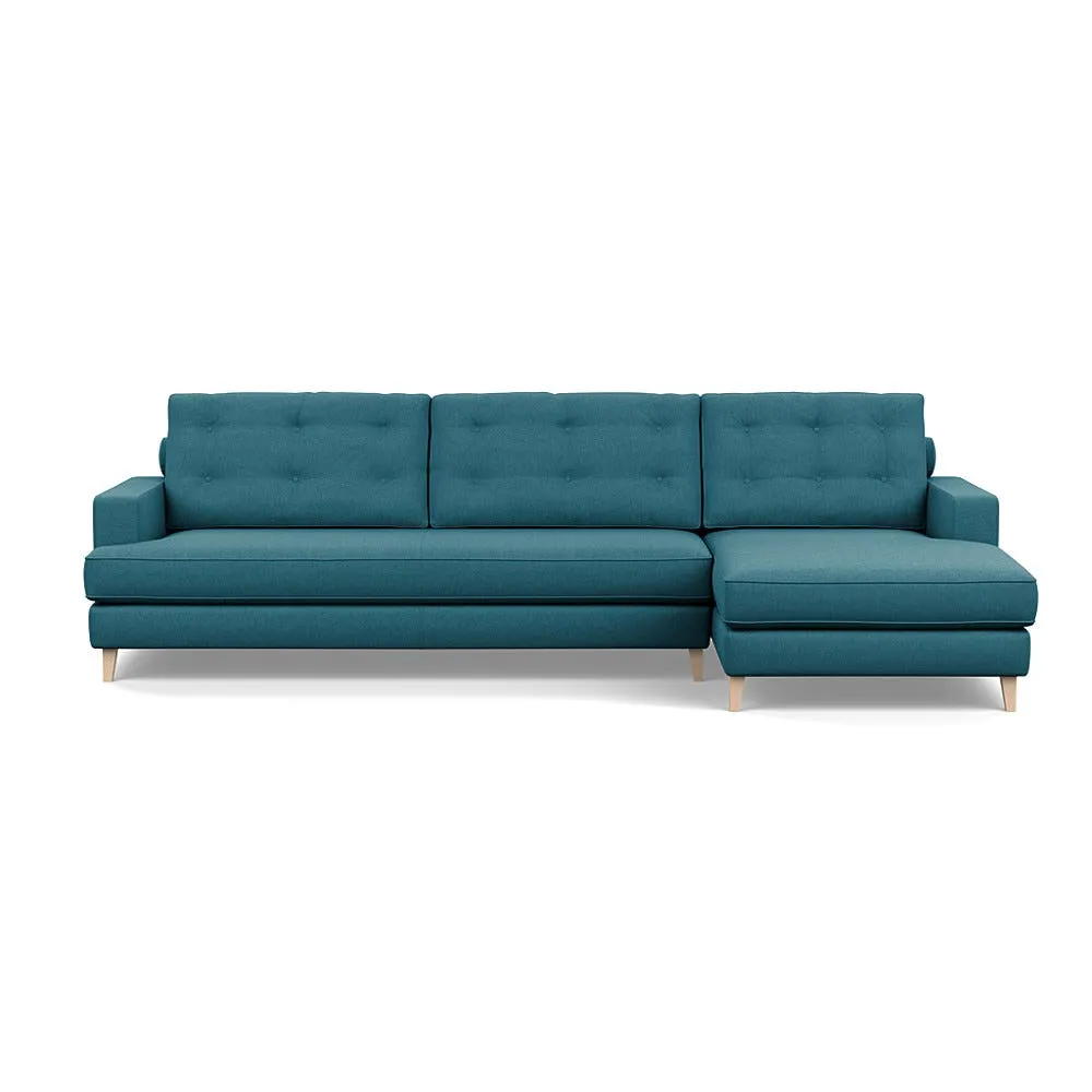 Heal's Mistral Right Hand Facing Corner Sofa Brushed Cotton Cadet Natural Feet 1