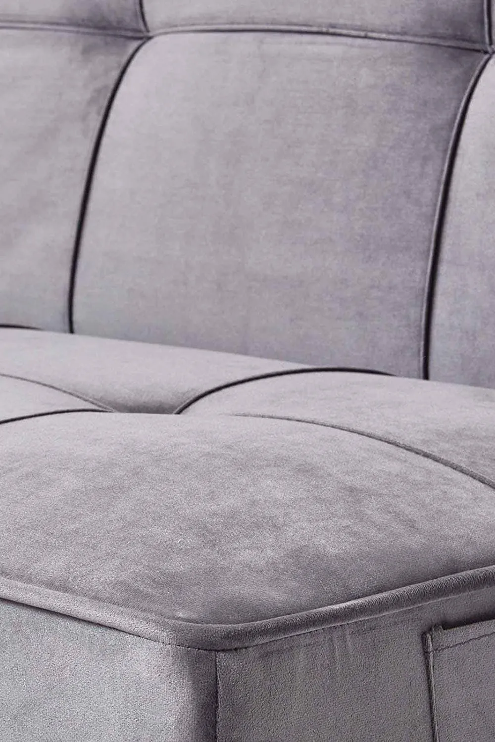 Homescapes Bower Velvet Sofa Bed in Dark Grey 5