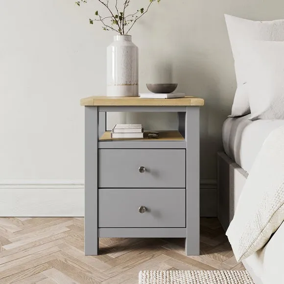 Olney 2 Drawer Bedside Table 1