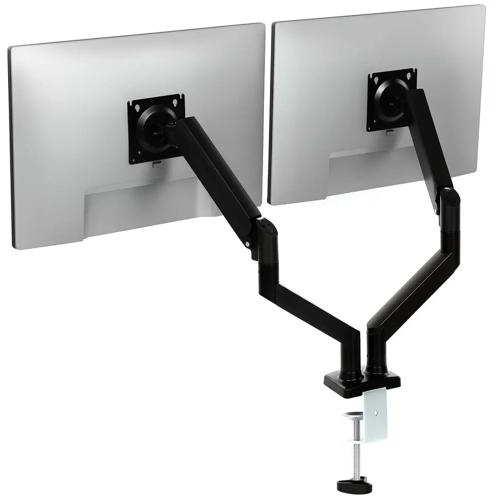 HOMCOM Dual Monitor Stand for 2 Screens up to 32", Height Adjustable, Black