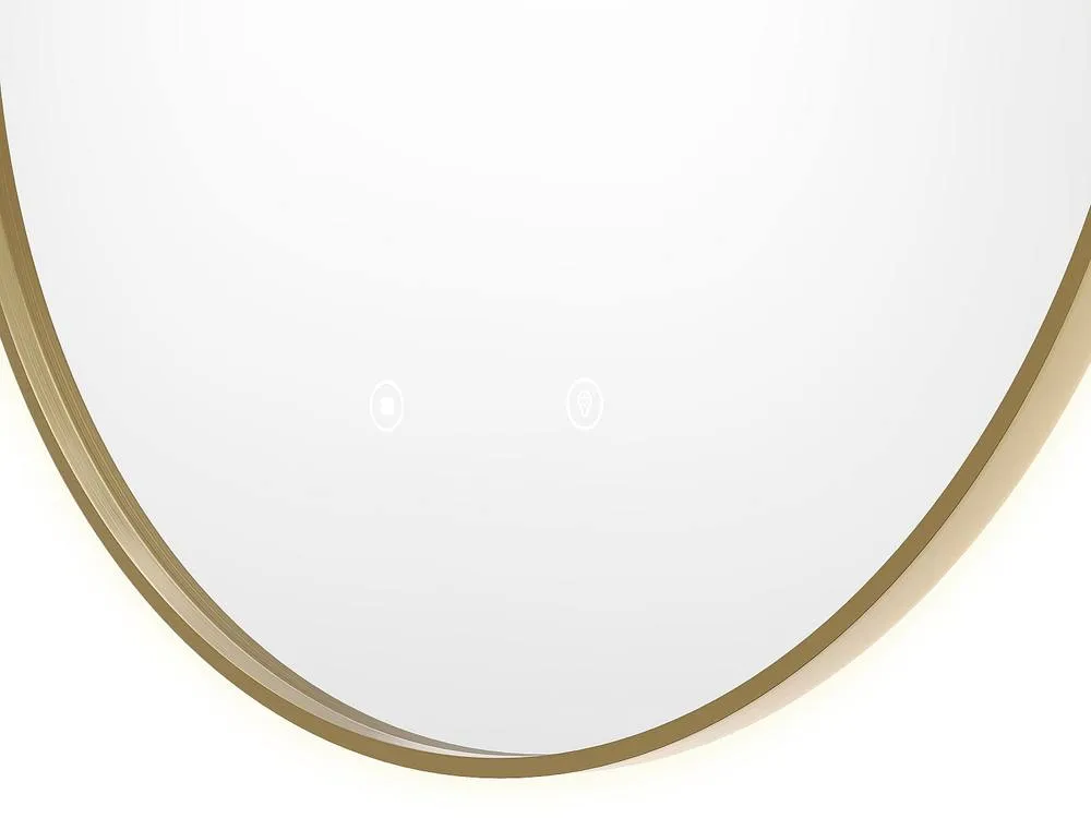 Vente-unique Round Illuminated Anti-Mist Bathroom Mirror With Gold Surround - D60 6