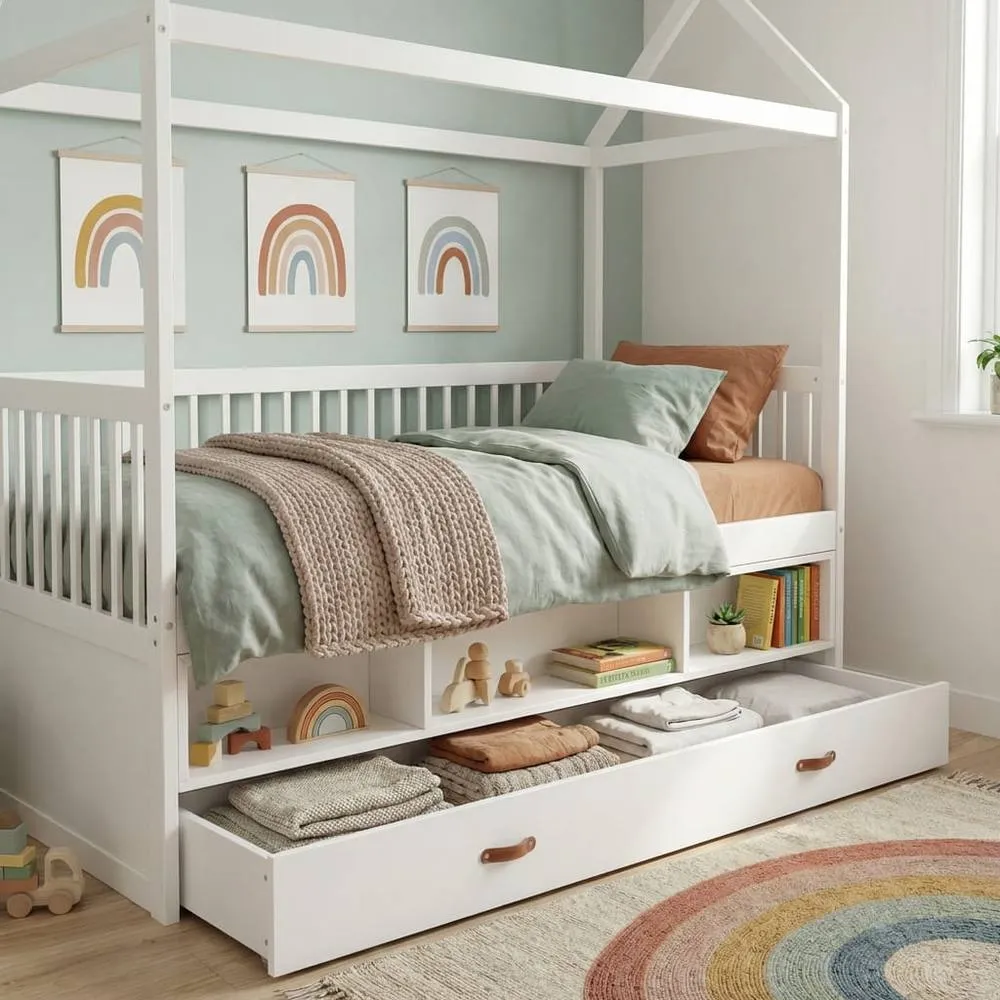 Nöa and Nani Lottie Bo Peep House Day Bed with Pull-Out Trundle in Classic White 4