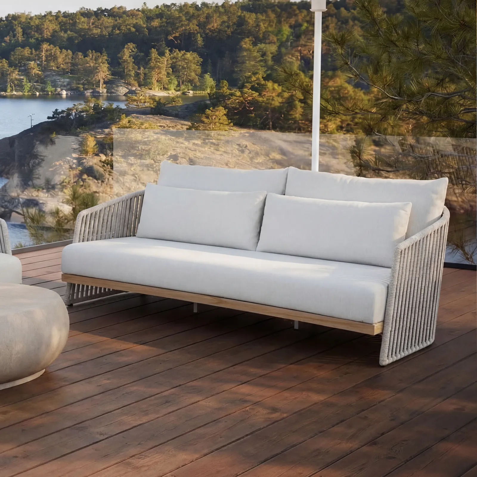 Chania Garden 3 Seater, Rope | Barker & Stonehouse