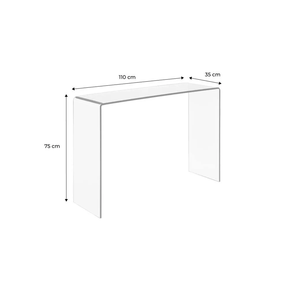 sweeek Rectangular tempered glass console in Clear 5