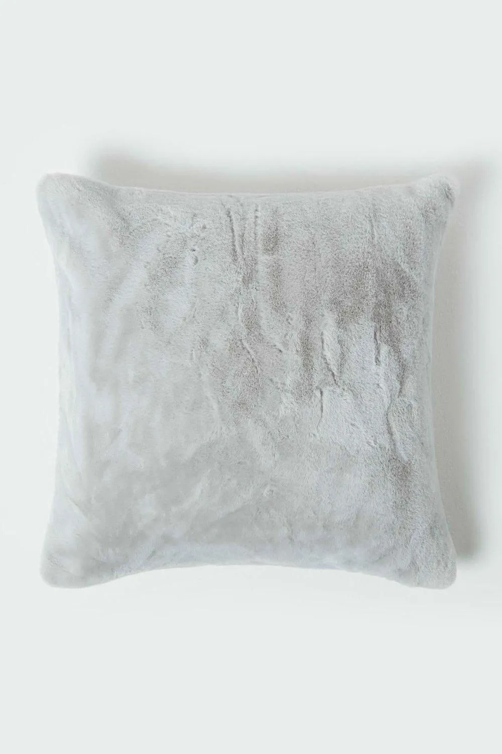 Homescapes Soft Touch Faux Fur Cushion 46 x 46 cm in Grey 2