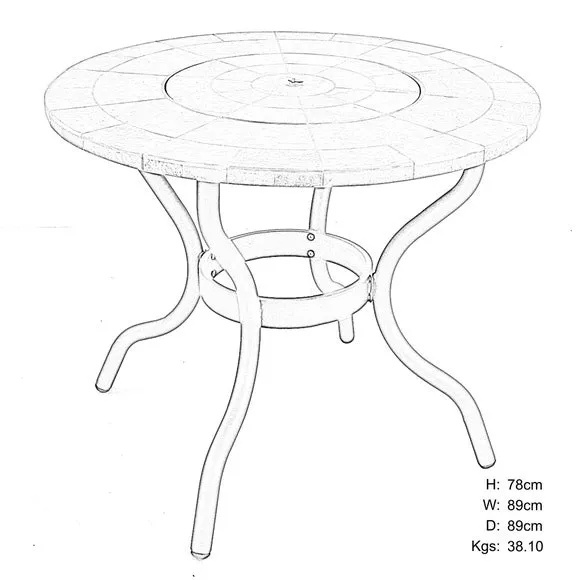 Bayfield Patio Table Firepit 89cm 6