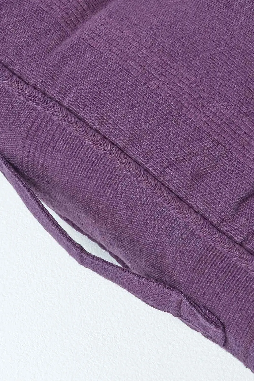 Homescapes Rajput Ribbed Cotton Floor Cushion in Purple 4