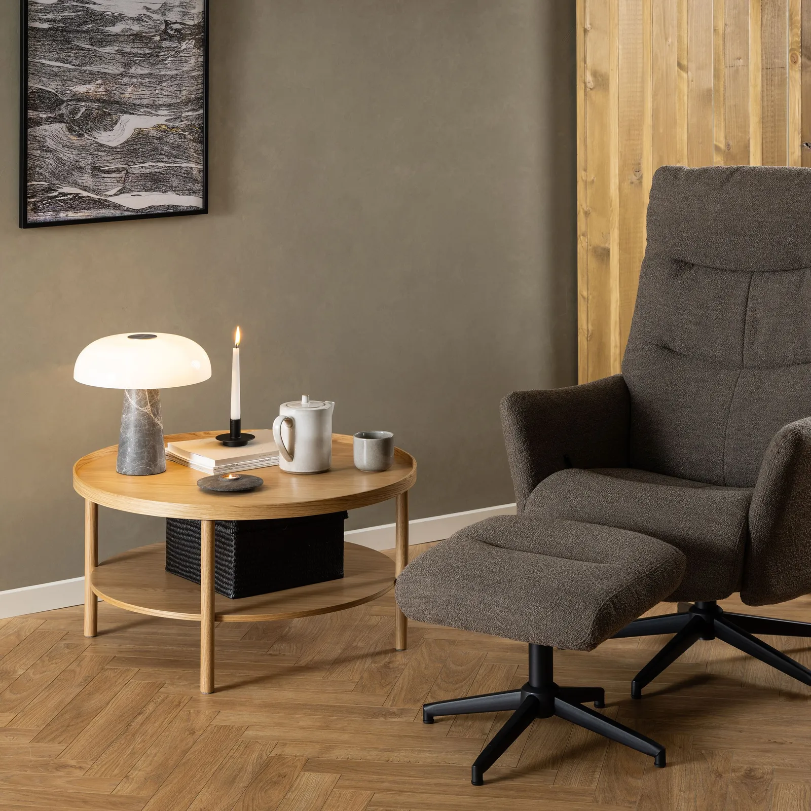 Furniture To Go Banbury Round Coffee Table in Oak 80x42cm in Brown 4