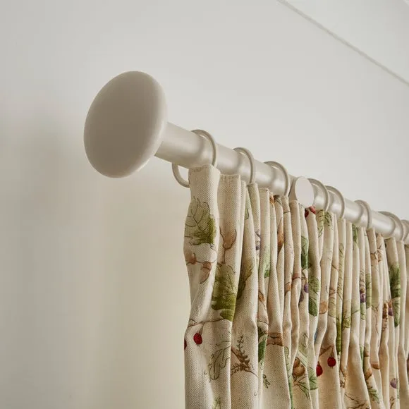 Pebble Fixed Metal Curtain Pole with Rings 4