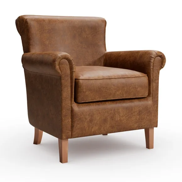 Alba Relaxed Faux Leather Occasional Armchair 6