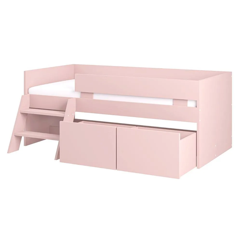Flair Logan Single Storage Low Sleeper Bed in Pink 4