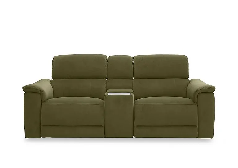Genius Fabric 2 Seater Power Recliner Media Sofa with Power Headrest, Power Lumbar and Heated Seats - Sofas and Armchairs