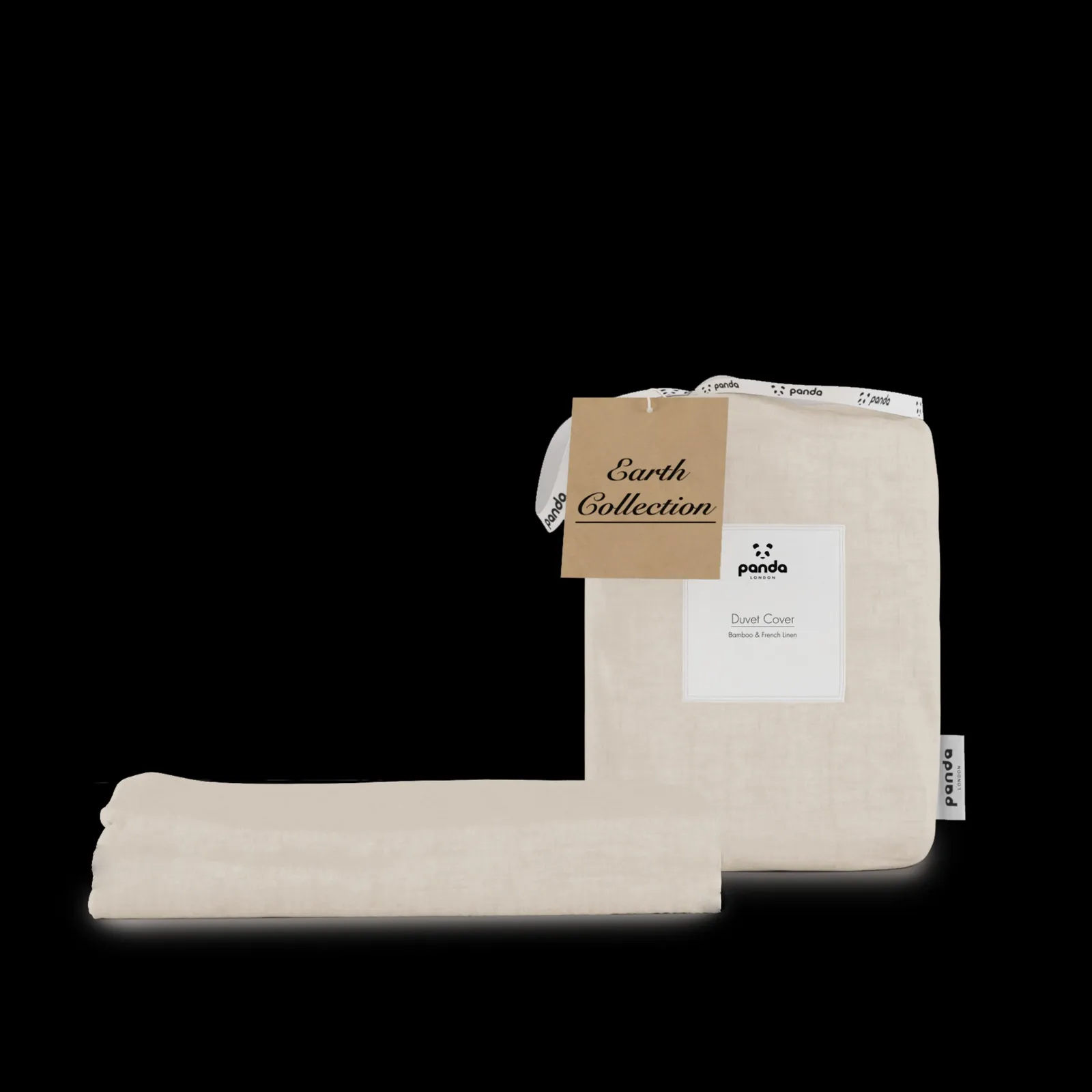 Panda London Panda Bamboo & French Linen Duvet Cover in Beige 2