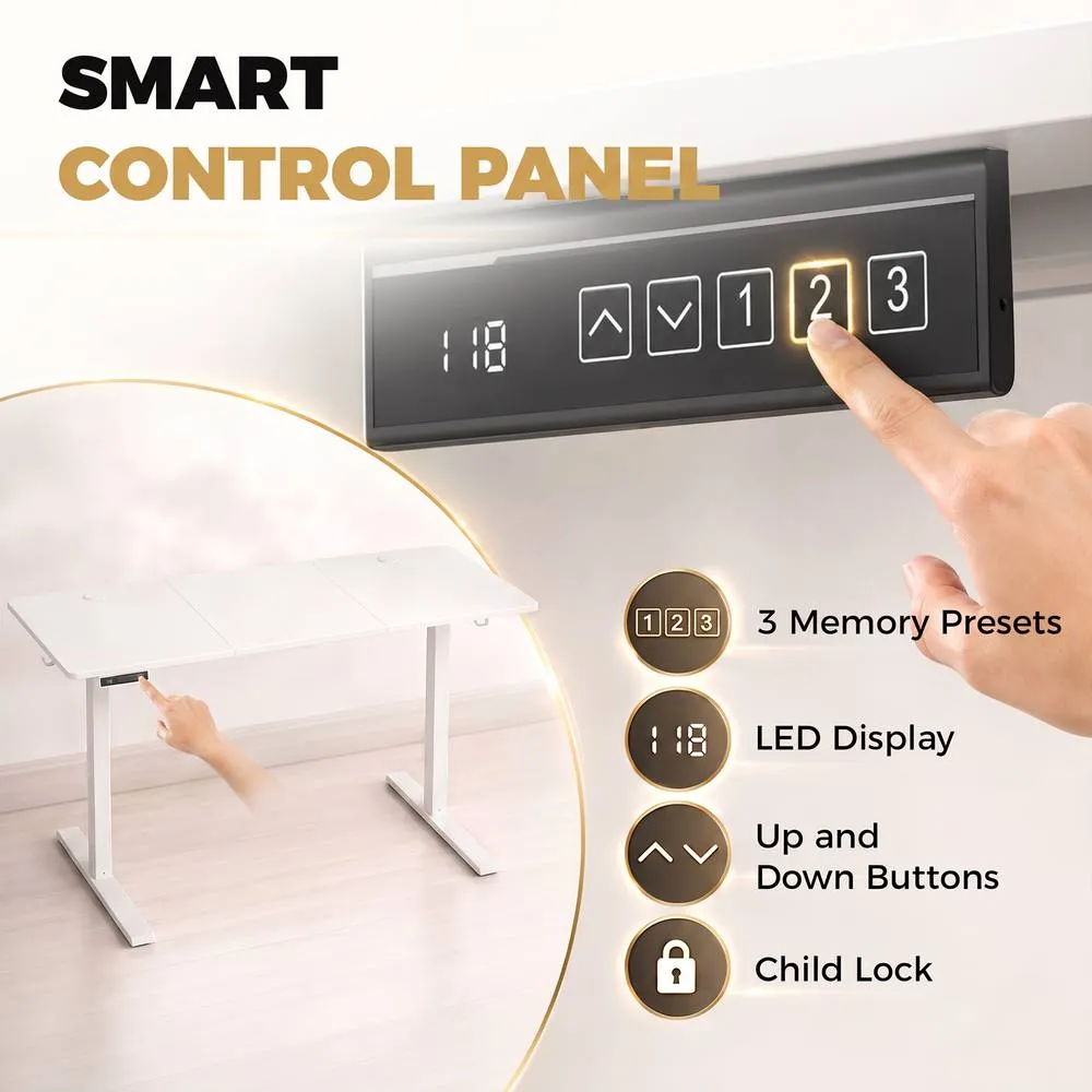 HOMCOM Standing Desk Memory Control Adjustable White 5