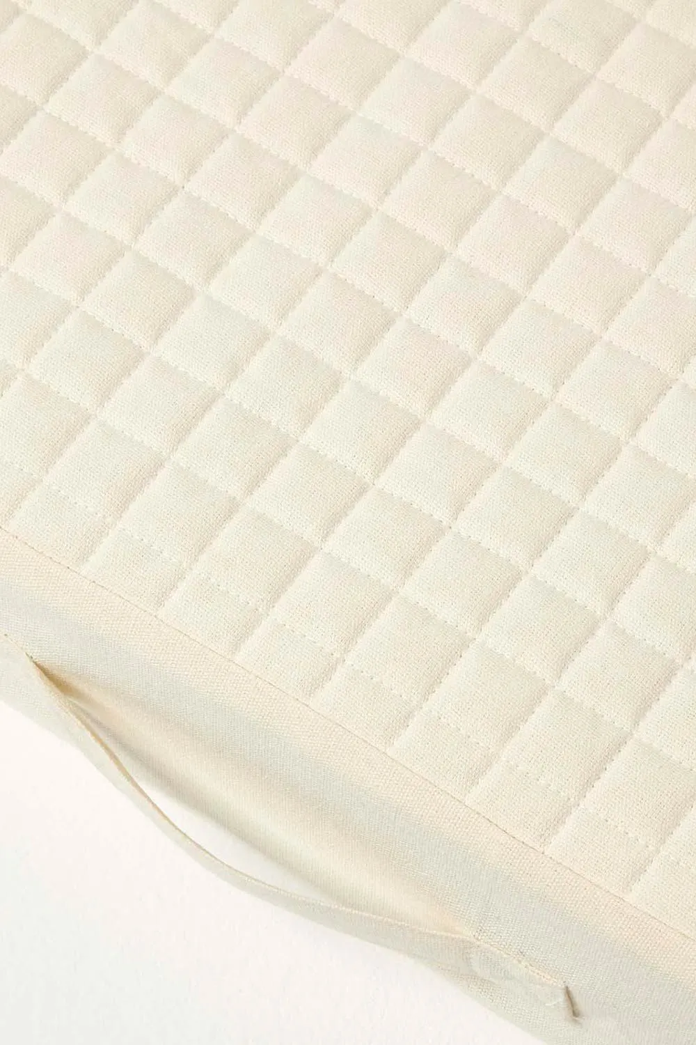Homescapes Quilted Cotton 2 Seater Orthopaedic Booster Cushion Cover in Cream 6