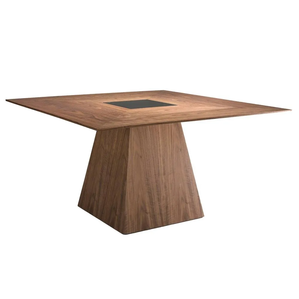 Angel Cerda Square Walnut Dining Table 150x150 cm Natural Walnut in Brown