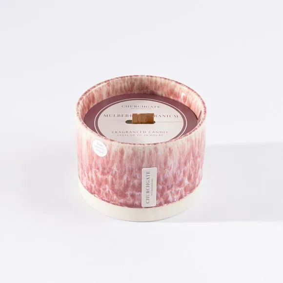 Churchgate Ceramic Glaze Mulberry & Geranium Crackle Candle 3