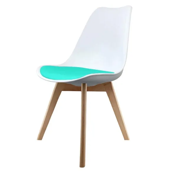 Fusion Living Soho White Plastic Dining Chair with Squared Legs 2