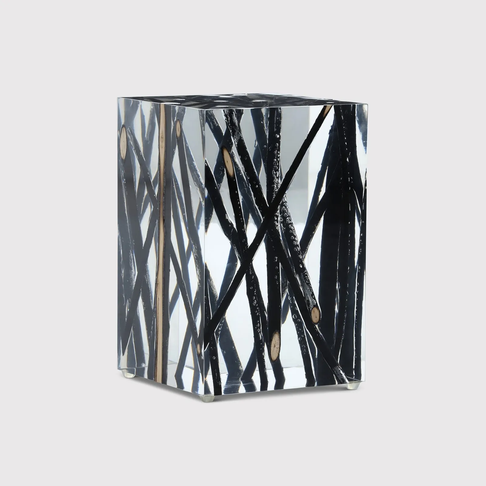 Timothy Oulton Spur Burntwood Side Table Small, Black | Barker & Stonehouse