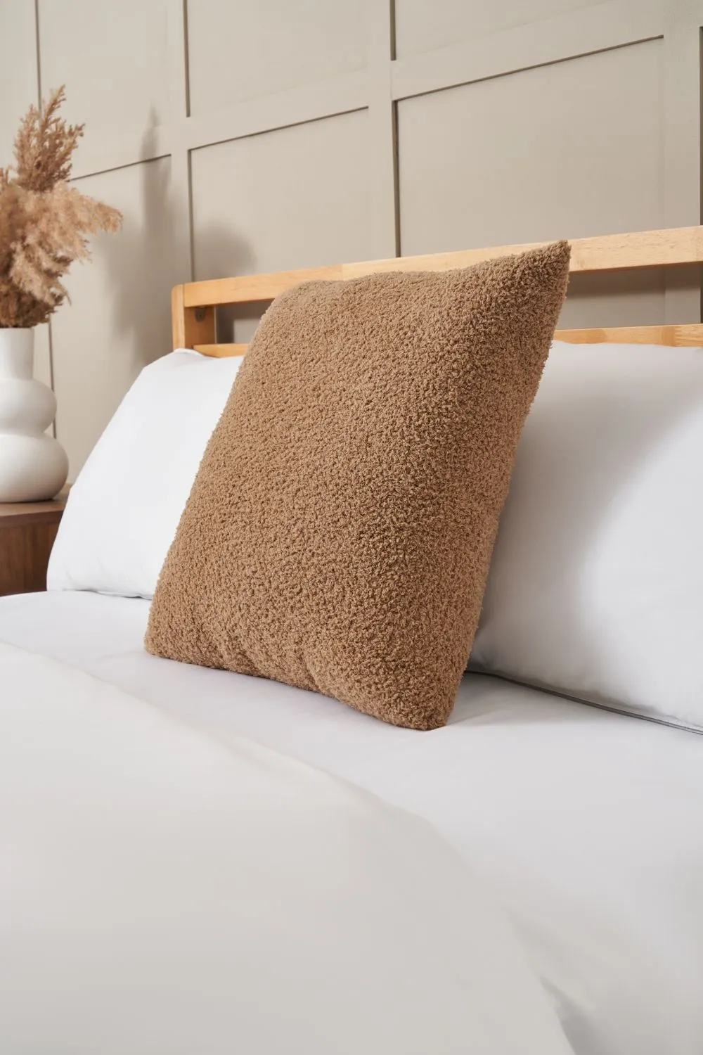 BHS Teddy Bear Fleece Cushion in Brown