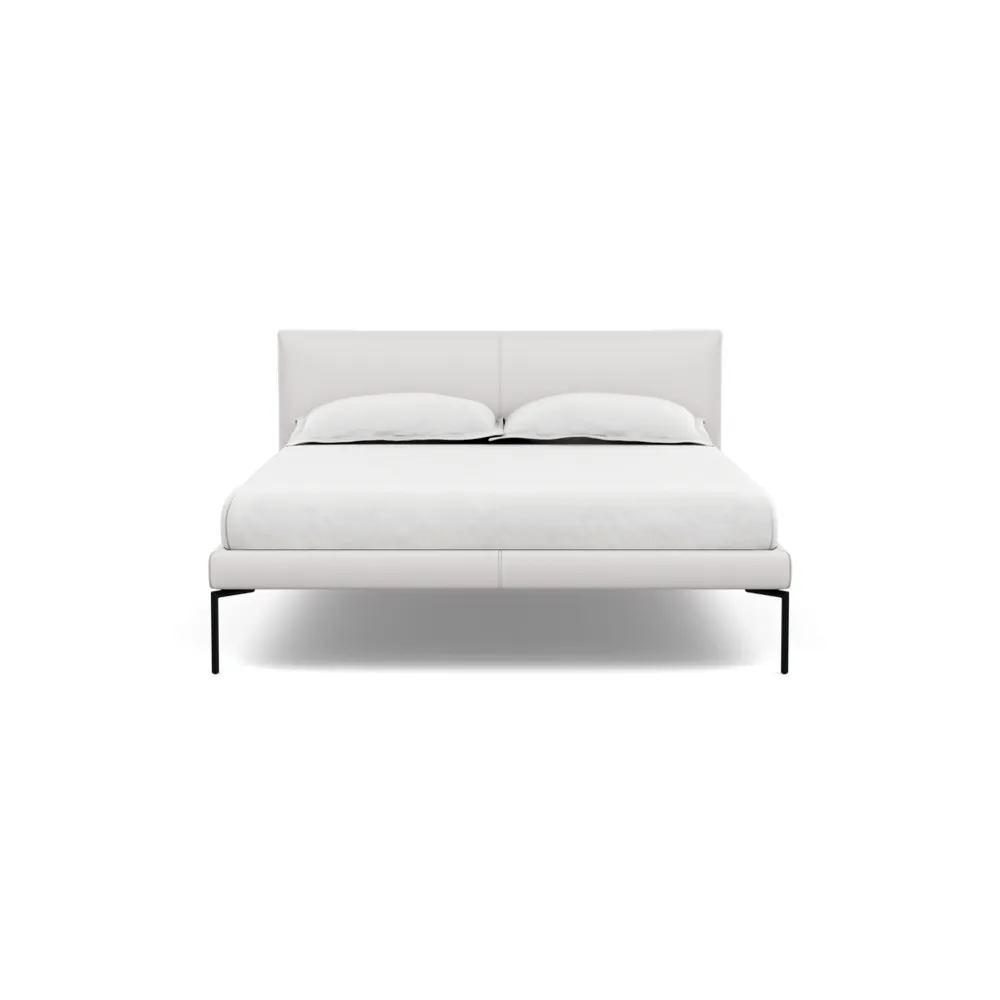 Heal's Matera Bedstead Double Leather Grain White 000