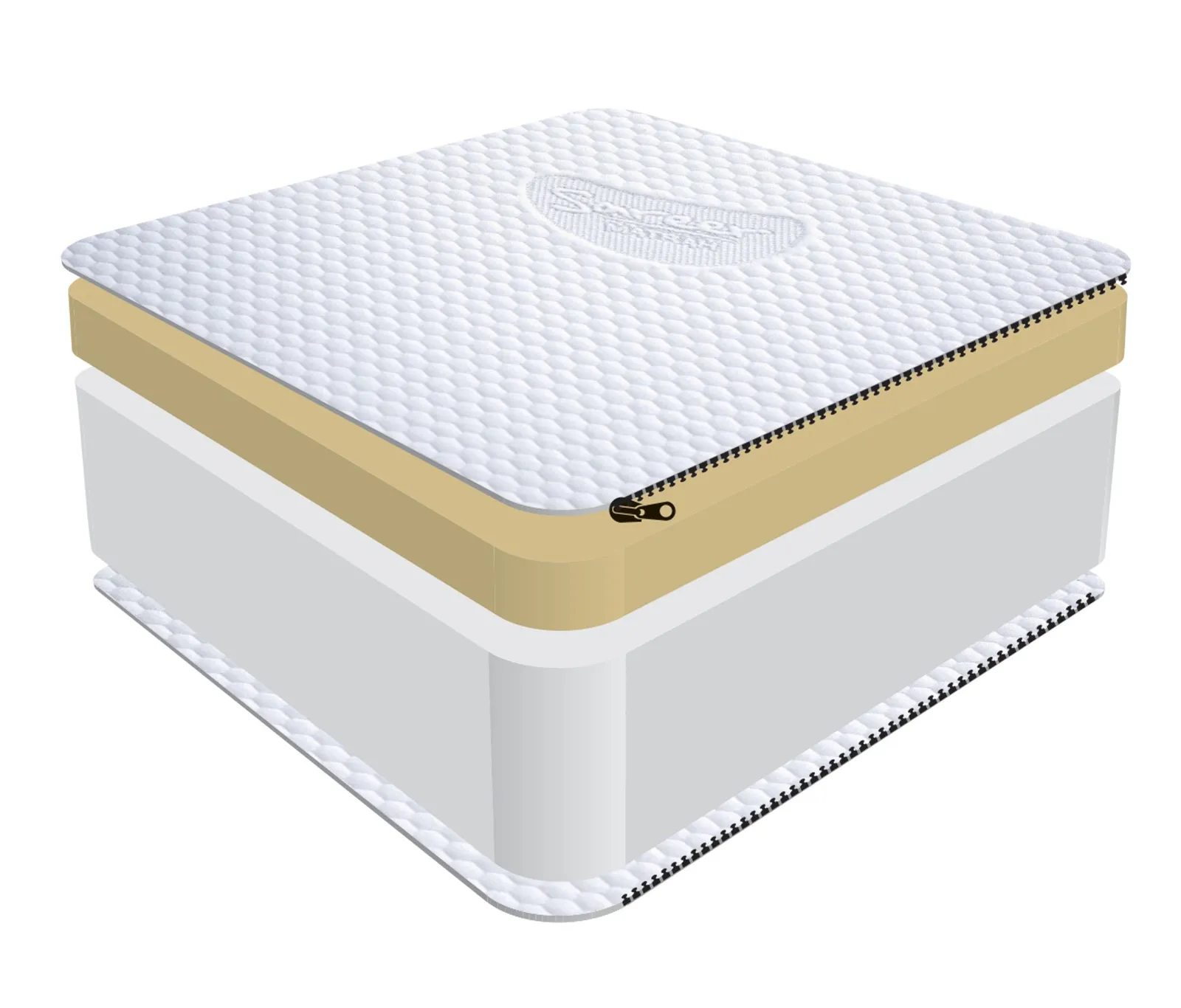 Sareer Furniture Limited Diamond 8 Inch Memory Foam Mattress in White 4