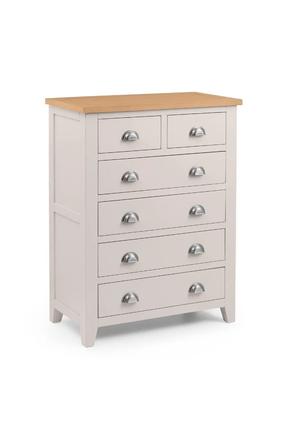 Julian Bowen Richmond 6 Drawer Chest (4+2) in Light Grey 3