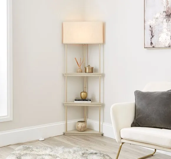 Georgi Shelved Corner Floor Lamp 1
