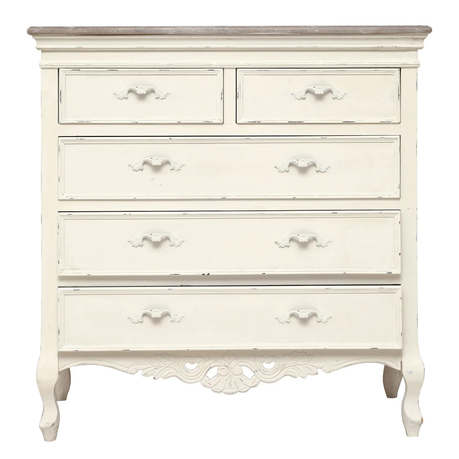 Camille Ivory 5 Drawer Chest Cream