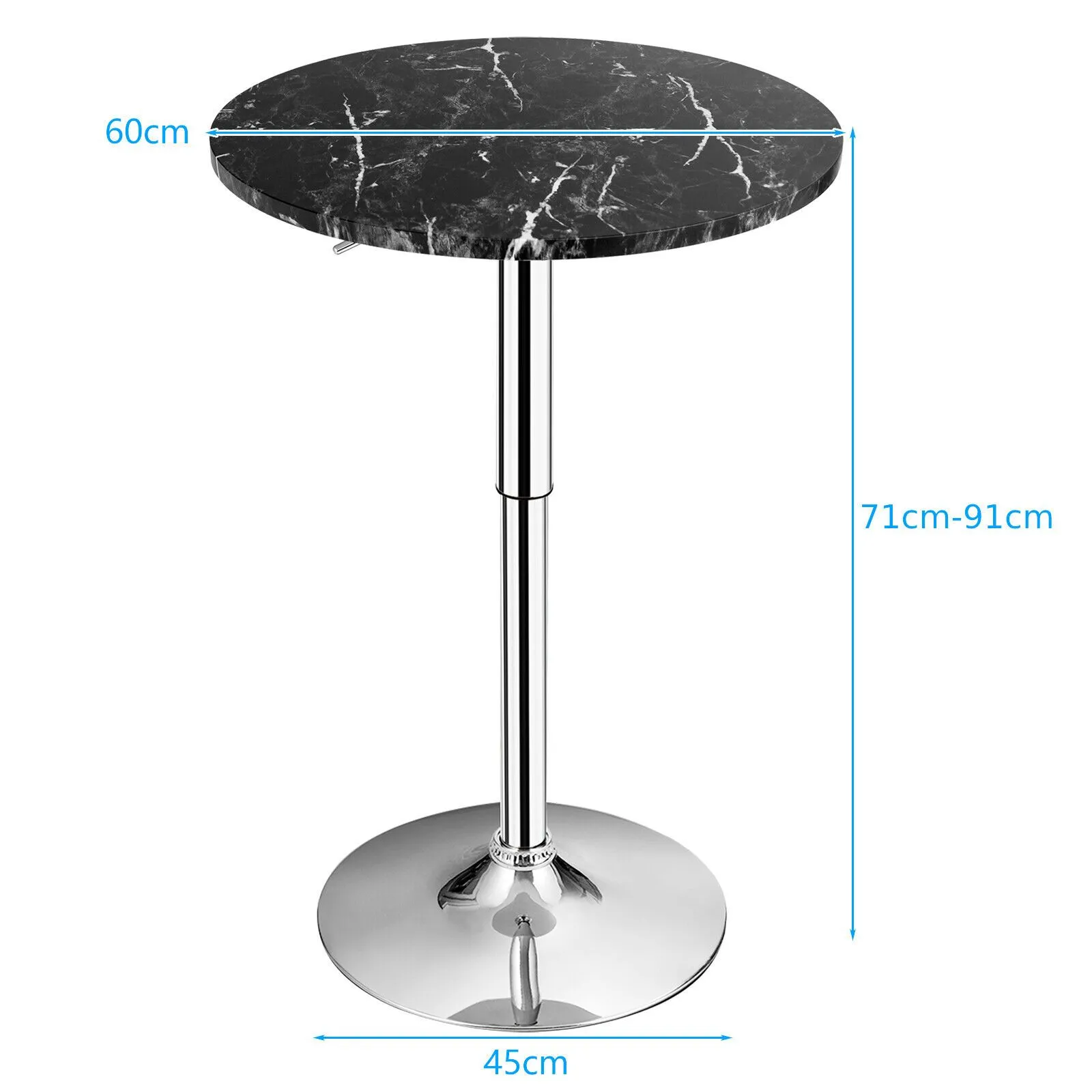 Costway 2Pcs Modern Bar Table Multifunctional Round Pub Table in Black 2