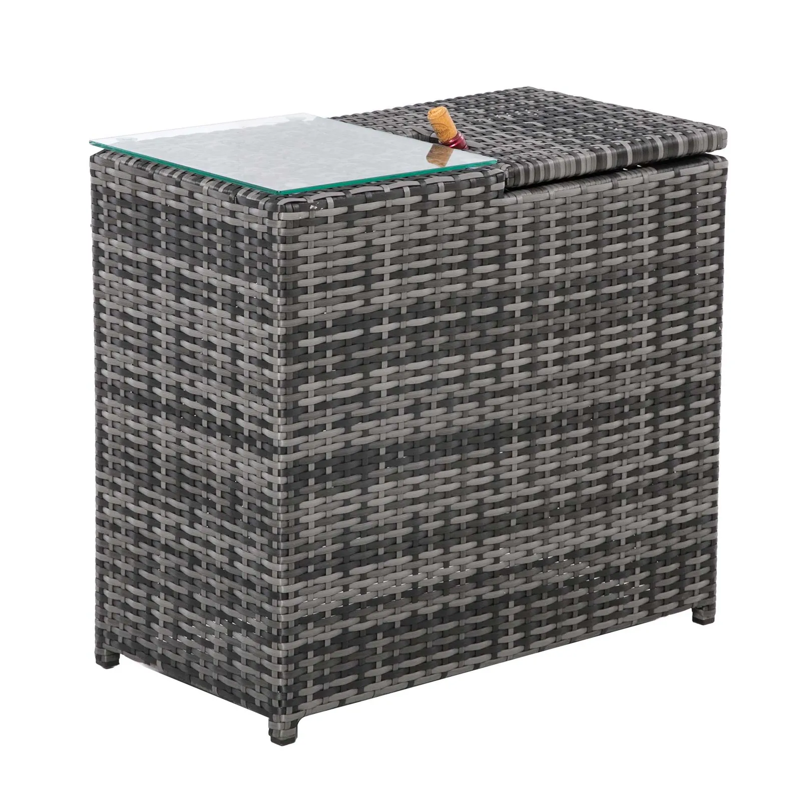 Kendel Garden Ice Bucket Side Table in Grey Weave