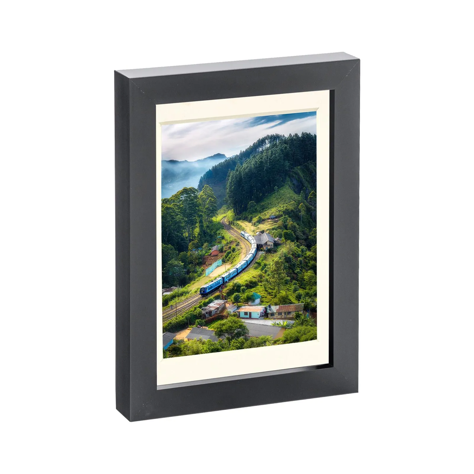 Nicola Spring Photo Frame with 4" x 6" Mount - 5" x 7" - White Mount in Black 1