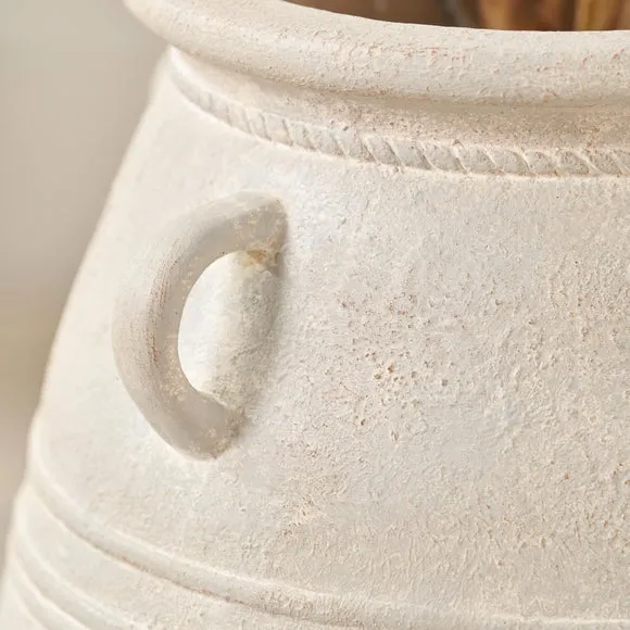 Grey Wash Fibrestone Decorative Vase with Handles 3