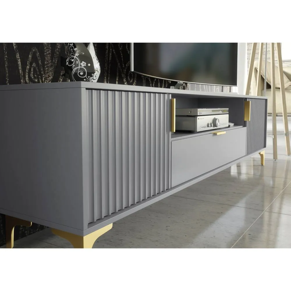 Creative Furniture Tide Crest TV Unit 200cm - Dark Grey & Gold 3
