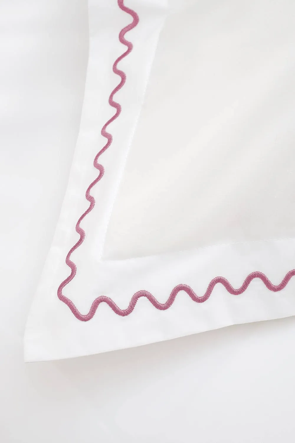 CHRISTY 'Wave Edge' Embroidered Cotton Percale Duvet Cover Sets in Pink 3