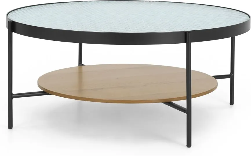 Kameko Coffee table, Oak and Textured Glass
