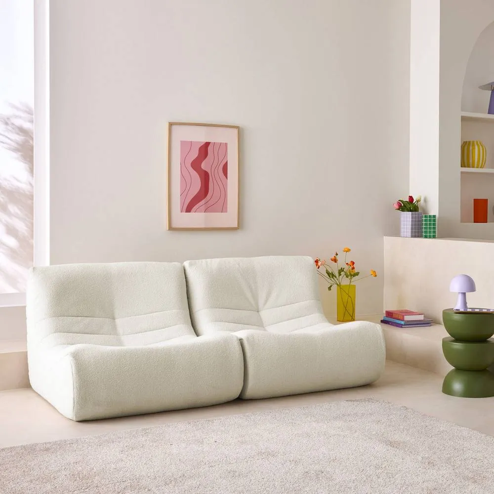 sweeek Pair of 1-seater armchairs in boucle fabric in White 3