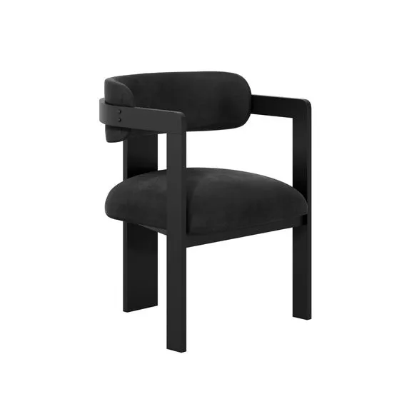Return - LPD Mai Dining Chair, Velvet, Black 3