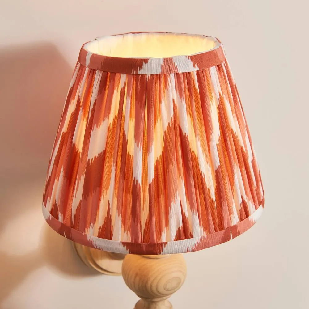 Netlighting Bibury Ash Wall Light Orange Fabric Zigzag Shade 20cm B22 in Brown 5