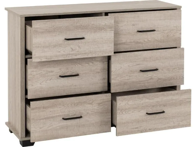 Seconique Oliver 6 Drawer Chest in Light Oak 3