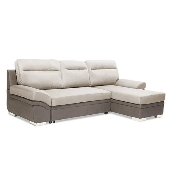 Jessica Linen Fabric 2 Seater Chaise Sofa In Grey