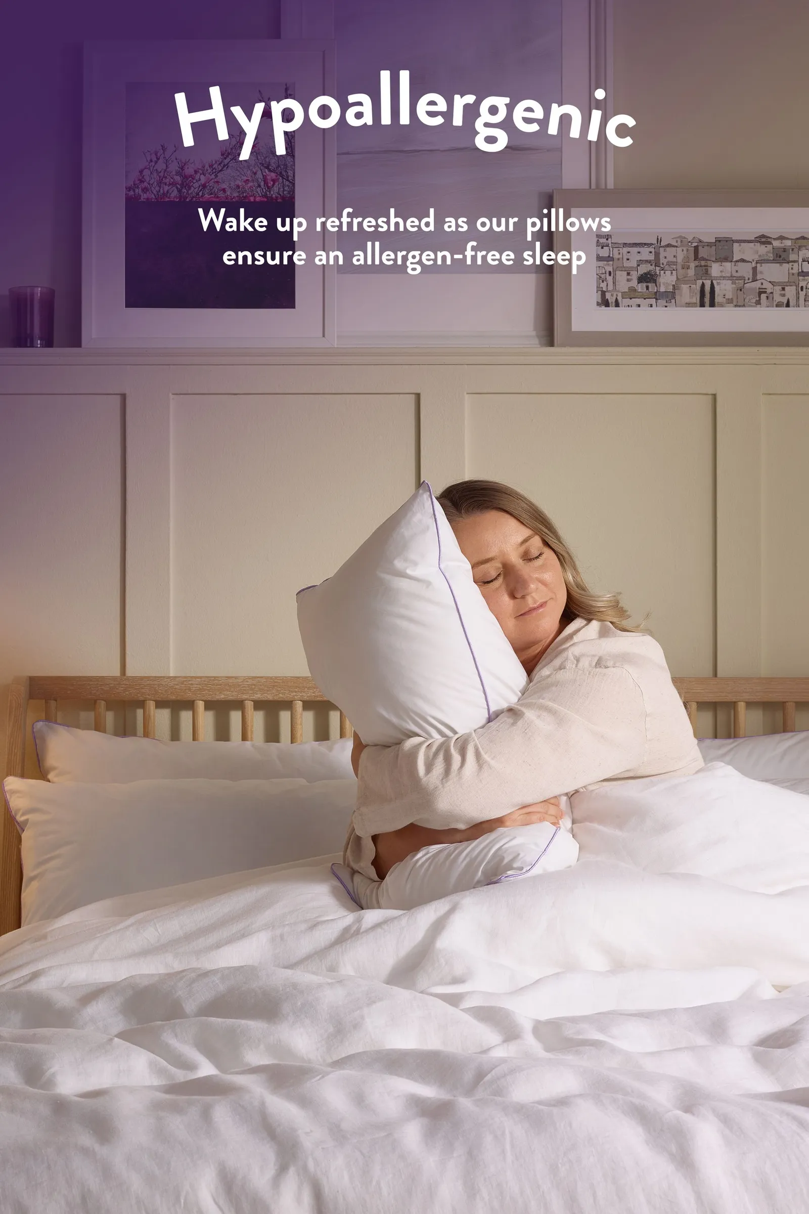 Slumberdown Comfy Cotton Pillow, Firm Support, 4 Pack in White 6