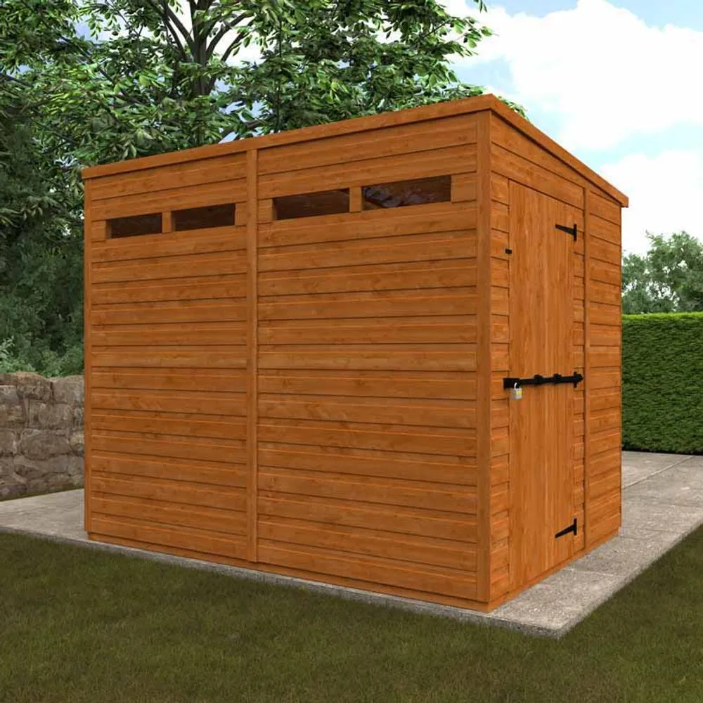 Buttercup Farm 8x6 Flex Pent Security 12mm Flex - L238.8 x W175 x H203 cm in Burnt Orange 5