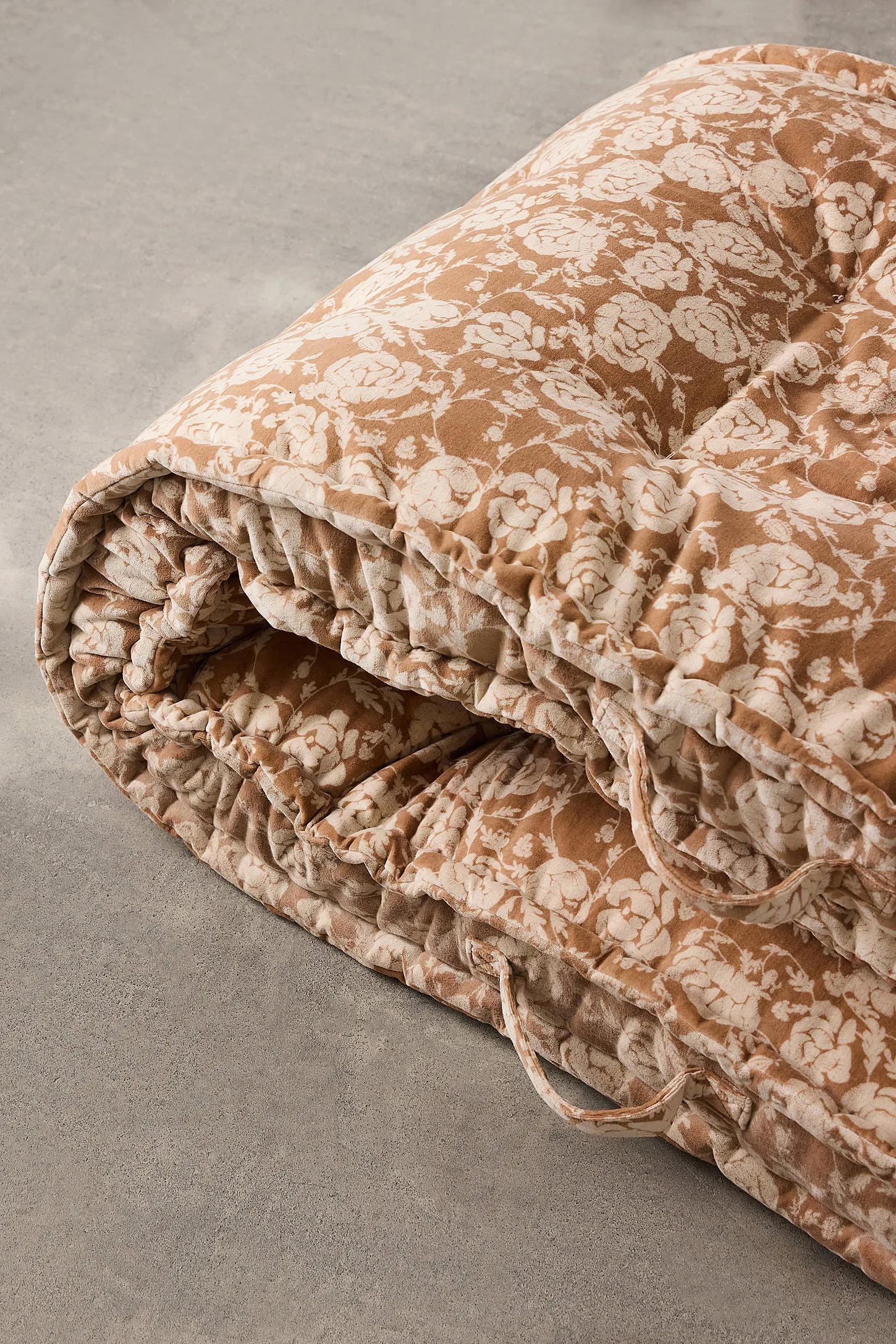 Rohini Malibu Floral Velvet Daybed Cushion - Brown 5
