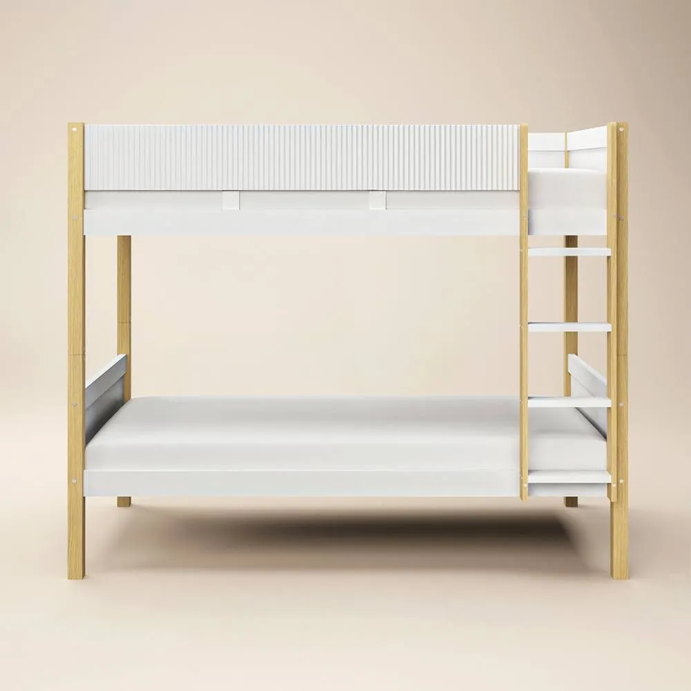 Flair Mateo Detachable Ribbed Bunk Bed in White 4