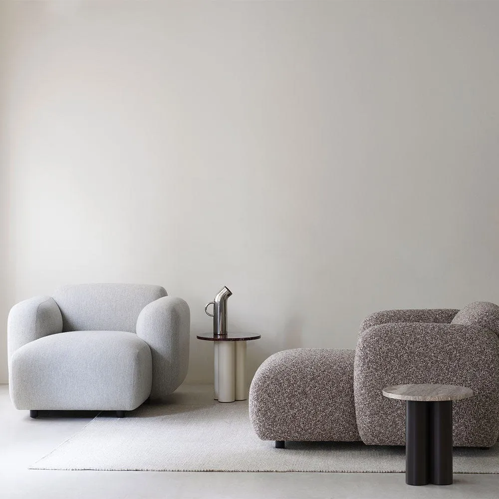 Normann Copenhagen Dit Side Table Brown Base Travertine Light Top 4