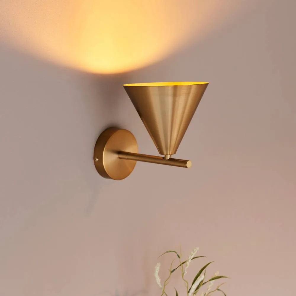 Netlighting Cape Dome Wall Lamp Warm Antique Brass Plate 1x E14 in Gold 3