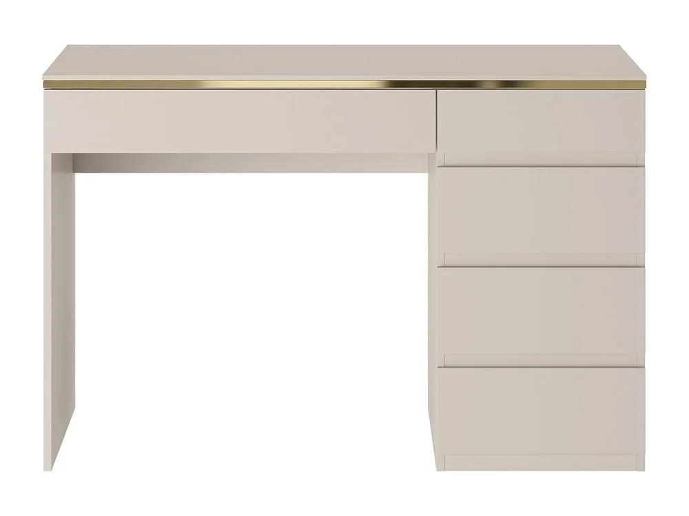 Vente-unique Desk - 5 Drawers - Beige & Gold - VUKIA 5