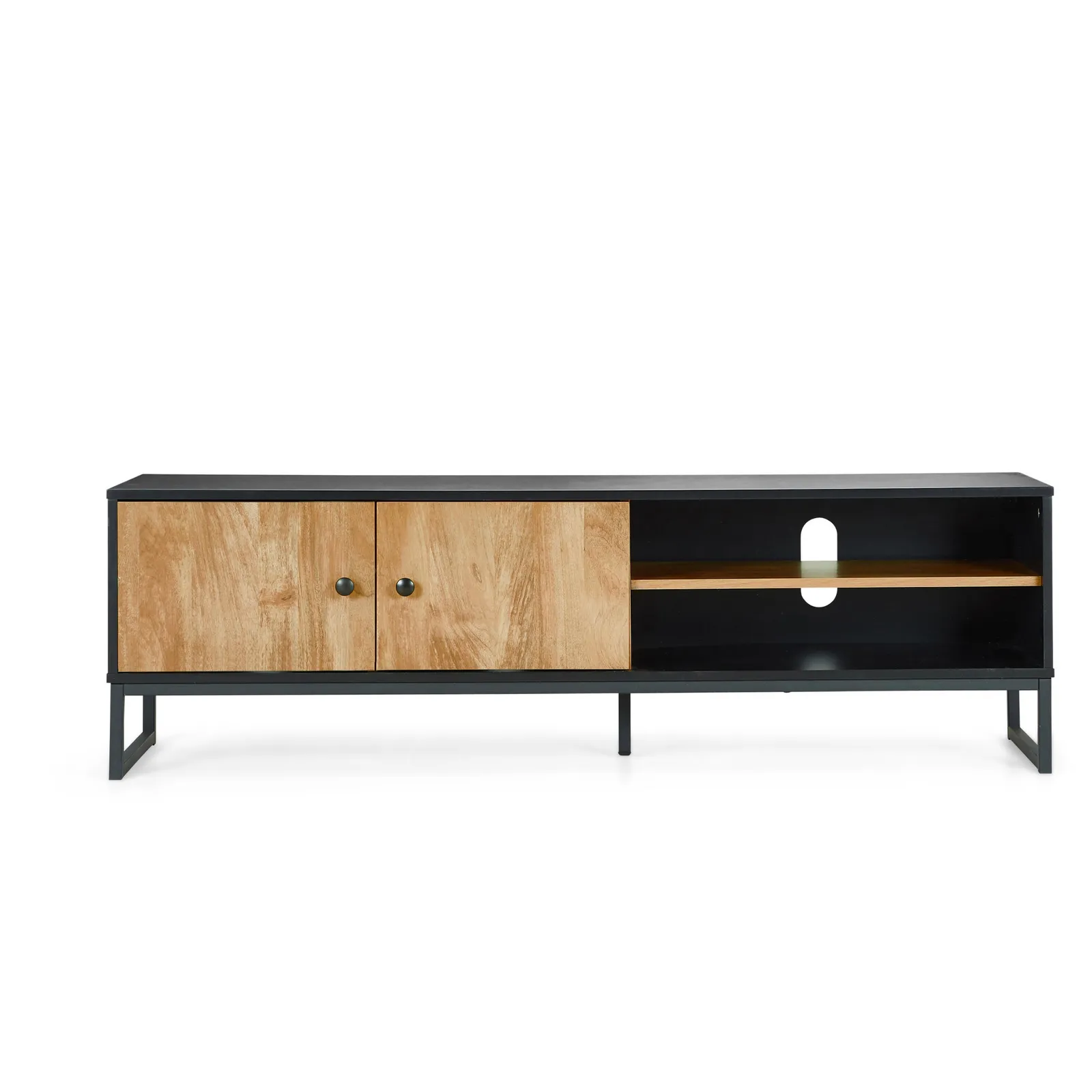 Greenwich Wide TV Stand Black and Brown