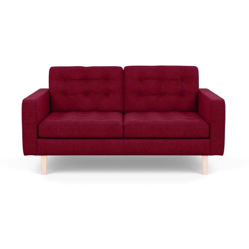 Heal's Hepburn 2 Seater Sofa St Moritz Wool Red Natural Feet